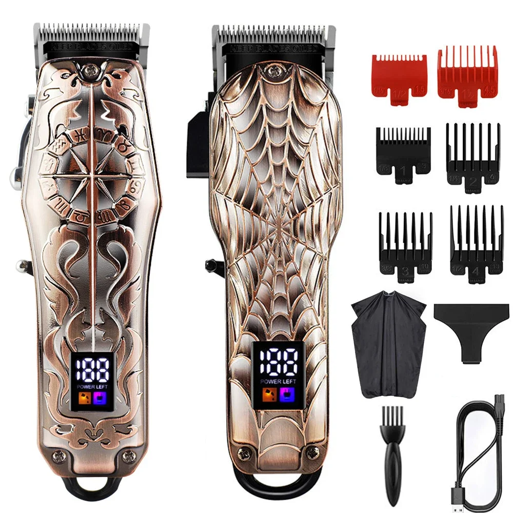 Barber Hair Clippers LCD Display Trimmer Grooming Kit Men