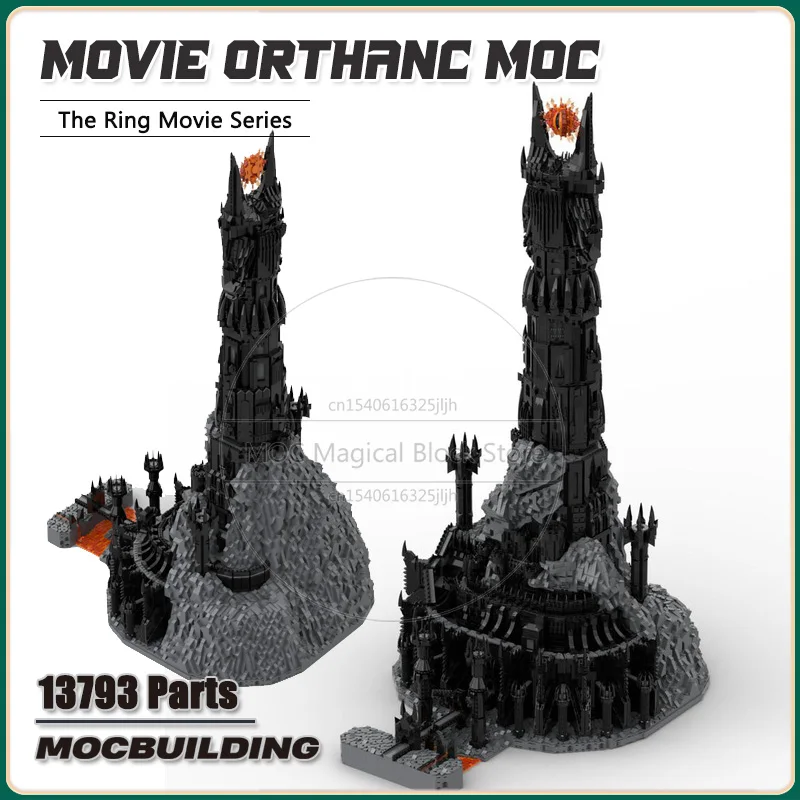 Ring Movie Architecture Barad-dûr Orthanc MOC Building Blocks Magic Technology Bricks Assembly Model DIY Collection Toys Gifts