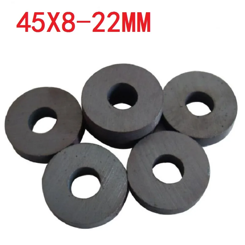 1/2/5/10Pcs Y30 Ring Ferrite Magnet 45*8 mm Hole 22mm Permanent magnet 45mm x 8mm Black Round Speaker 45X8 45-22*8MM