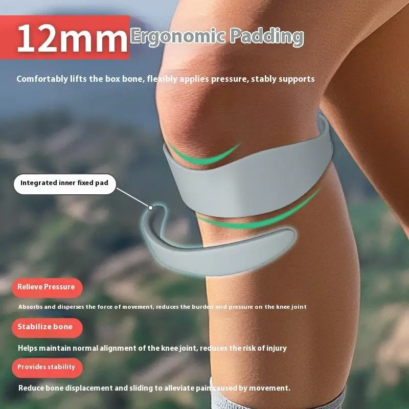 حماية ركبتيك باستخدام قطعتين من أشرطة الرضفة السيليكونية؛ دعامة دعم الوتر للرياضة وامتصاص فعال للصدمات #4