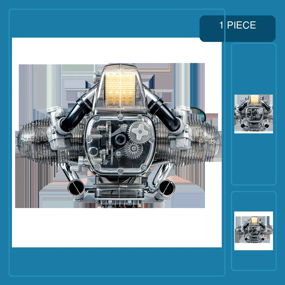 1/3 Engine Model Movable Assembly of Simulated Motorcycle Mini Engine DIY Assembly Kits Toy