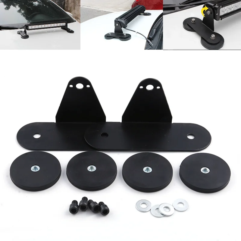 88/66mm Set Magnet Car Top Light Special L-Shape Bracket Strong Magnetic Adhesive Suction Cup Base