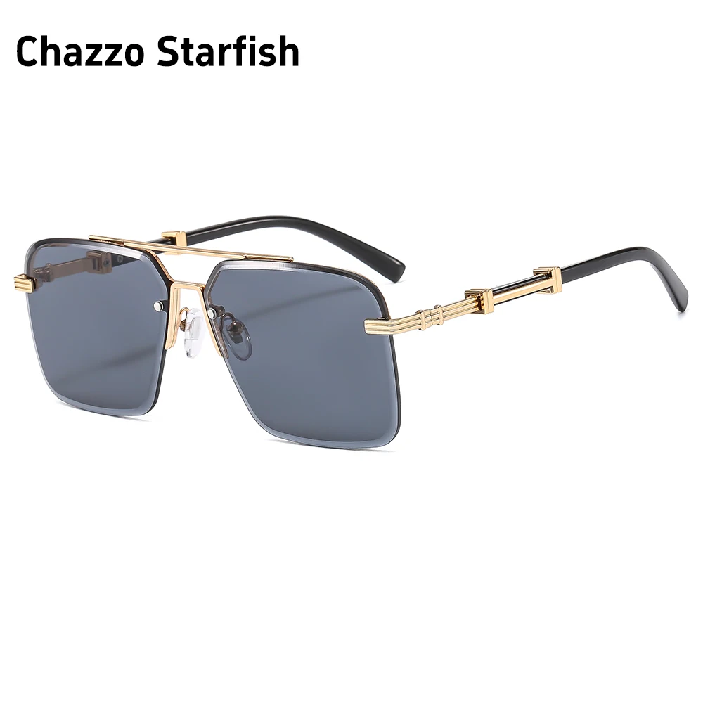 

2024 New Fashion Cheetah Head Square Rimless Sun Glasses Men Diamond Leopard Vintage Decorate Eyewear Cycling UV400 Sunglasses