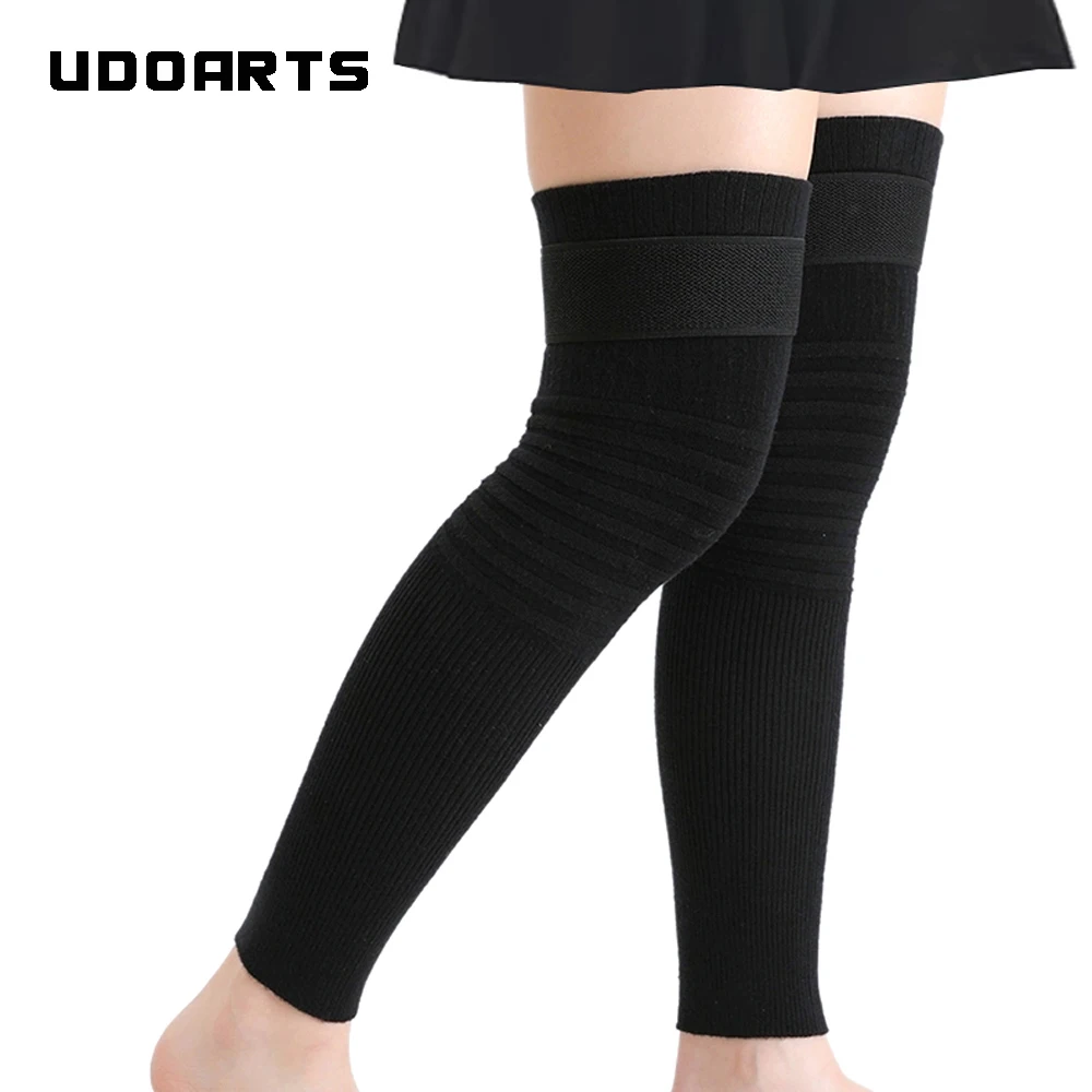 UDOARTS Cotton Elastic Leg Sleeves Four Seasons Leg Warmers With Anti-slip Adjustable Strap For Men And Women(1 pair)