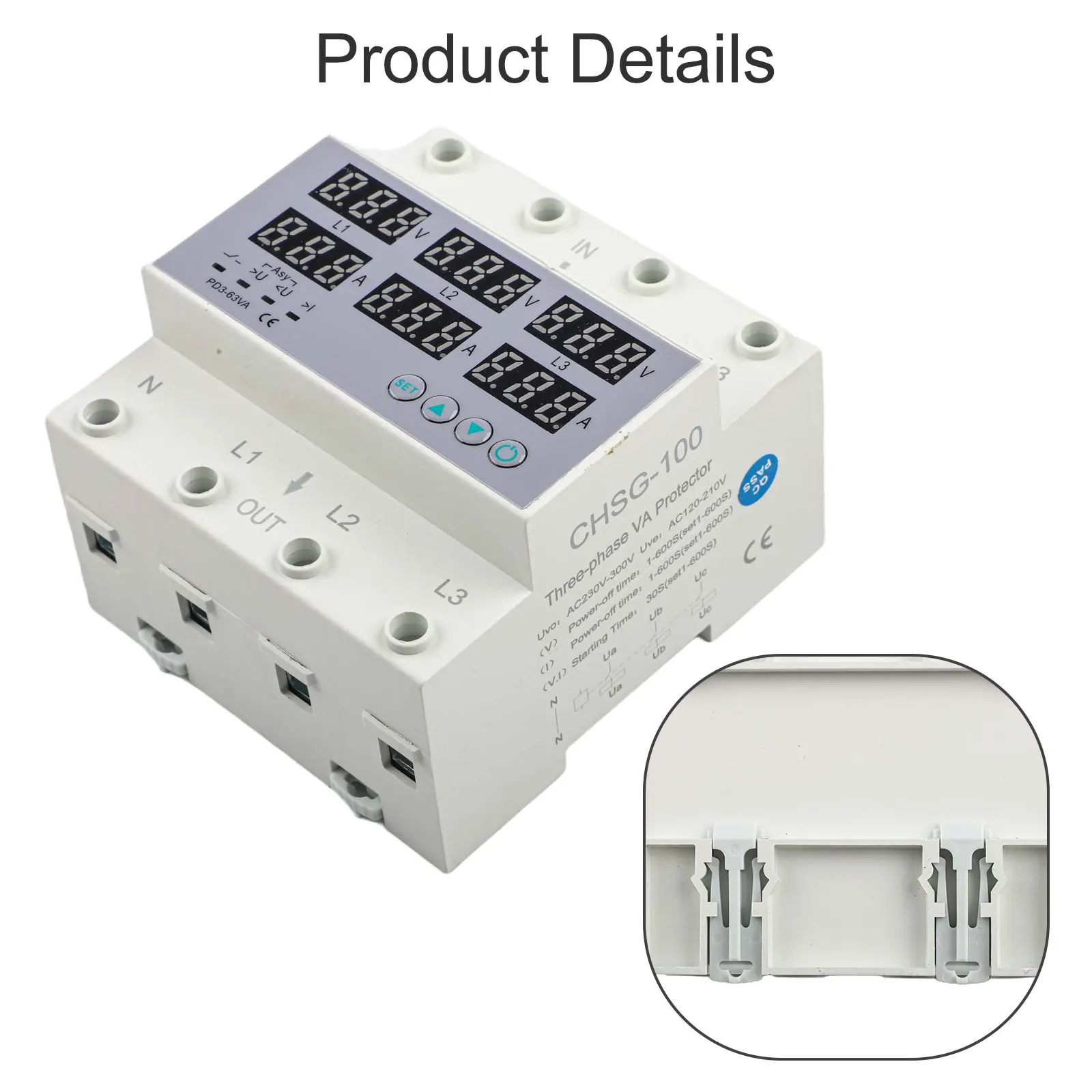 Interruttore automatico limitatore di tensione regolabile limitatore di corrente di sicurezza elettrica 91mm * 50mm * 90mm Design compatto per il controllo della tensione