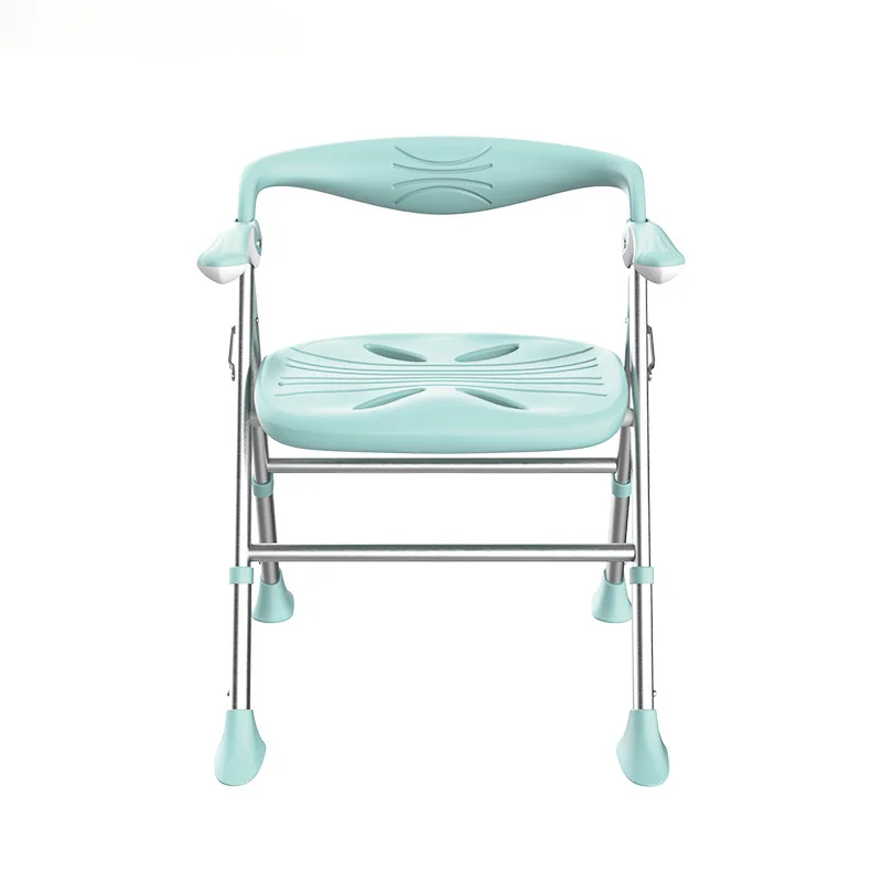 Folding Bathroom Chair, Senior Shower Seat, Aluminum Alloy Bath Stool, Non-Slip Bathroom Chair, Portable & Foldable