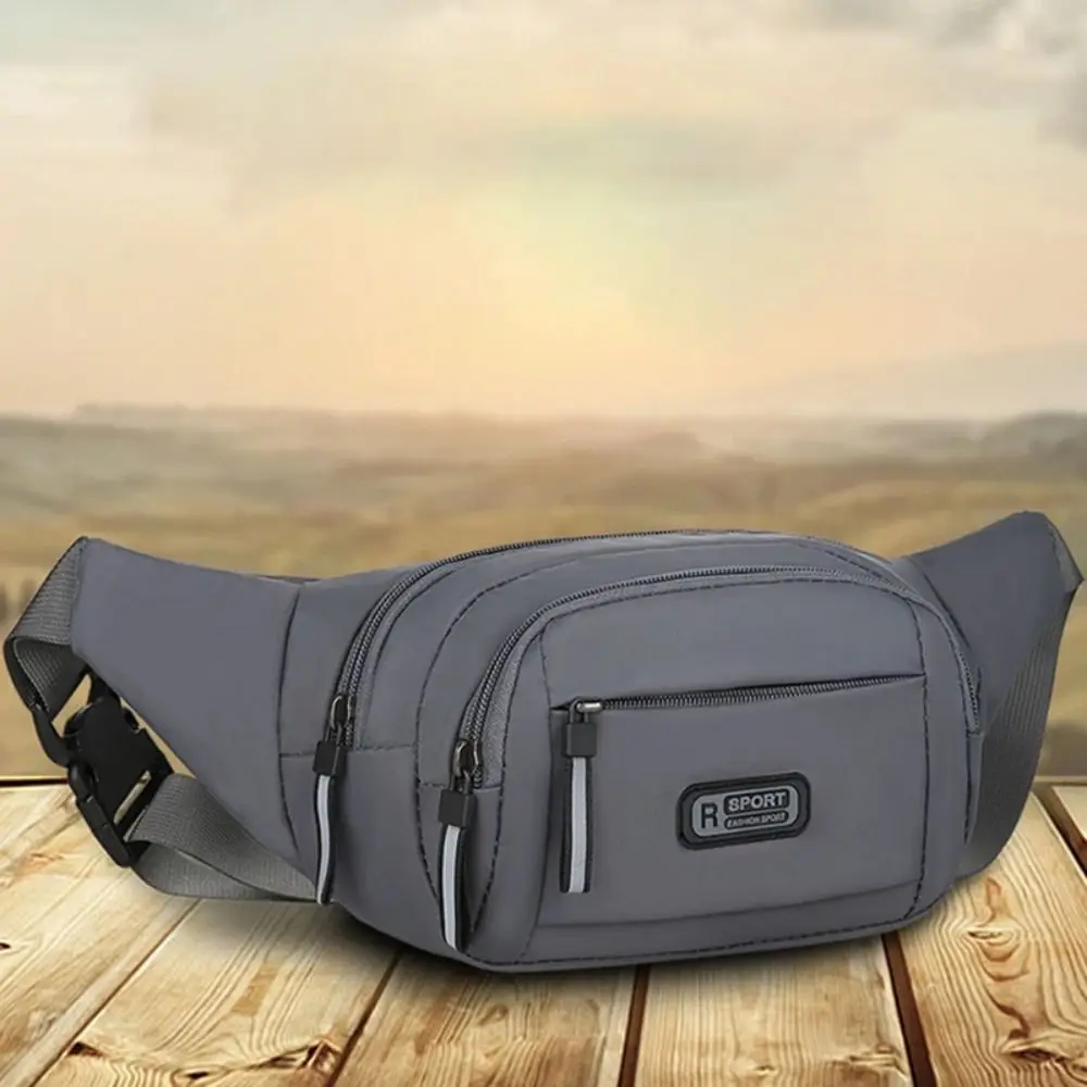 Nylon Men Multifunctional Waist Bags Large Capacity Waterproof Crossbdoy Chest Bag Portable Adjustable Men Running Pouch Belt