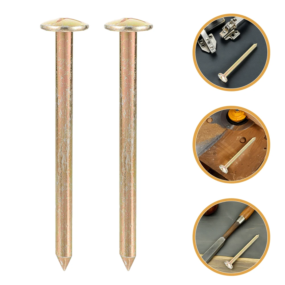 

8pcs Ground Survey Nails Stainless Steel Metal Marking Stakes Durable Lawn Garden Boundary Measurement Pegs Tool
