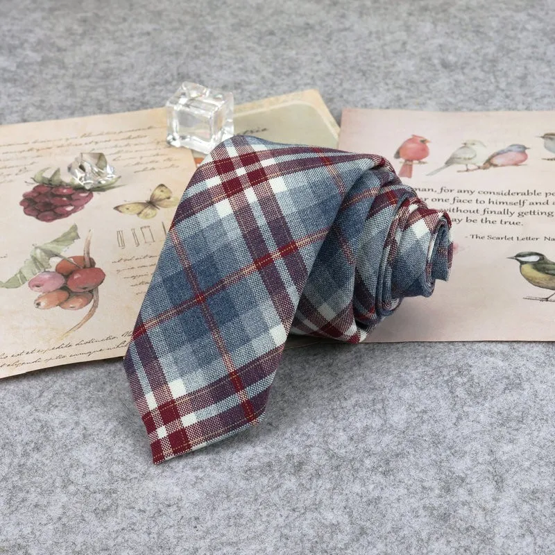 Mode Baumwolle Krawatten Für Männer Frauen Casual Plaid Krawatte Für Schule Jungen Mädchen Anzüge Krawatte Schlanke Hochzeit Krawatte gravatas 6cm – Detail 6