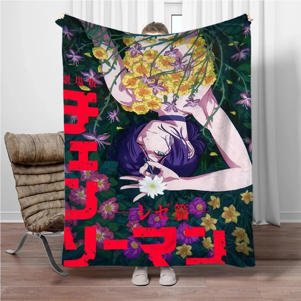 Japanese Anime Manga Denji Chainsaw-Man Children Warm Soft Blankets for Sofa Bed Cover Blanket Suitable for Birthday Souvenir