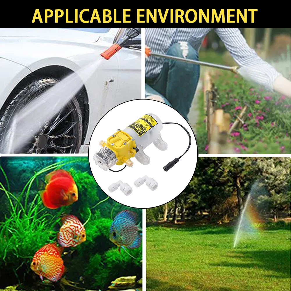 DC 12V/24V 30W Miniature Diaphragm Water Pump High Pressure Diaphragm Self Priming Pump For Water Purifier/Car Wash Micro Pump