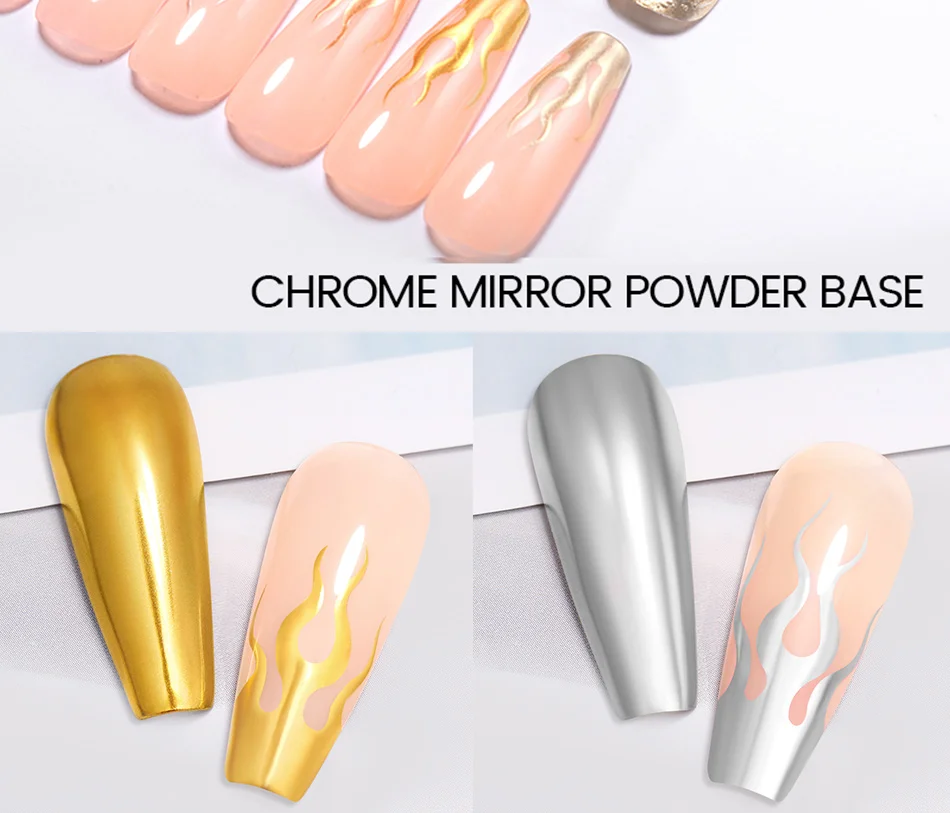 BORN PRETTY 10ml Klarer Chrom-UV-LED-Gel-Nagellack ohne Abwischen für Spiegel-Metallic-Pigmentpulver Nagelstudio-Maniküre 1/2 Stück – Detail 8