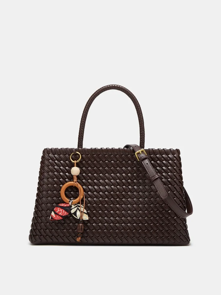 

New Trendy Hanging Decoration Women's Braided Bag Simple Hand Woven Bag Versatile Tote Bag Lady Single Shoulder Crossbody Bag