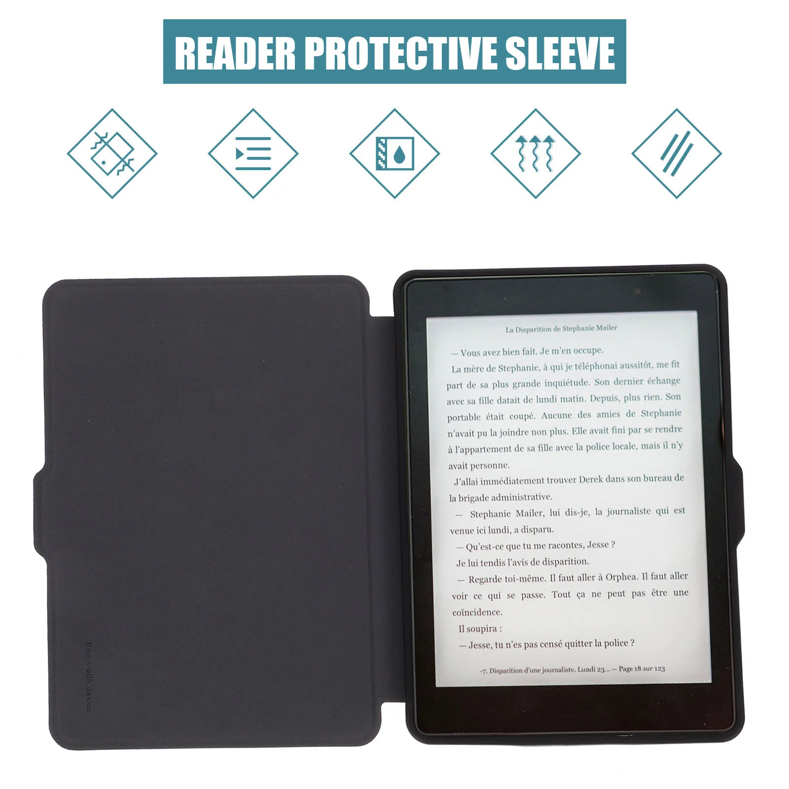 Ebook Reader Accessory Durable Imitation Case Stylish Painted Design E-Reader Casing Paperwhite 1 2 3 Ebook Reader Case