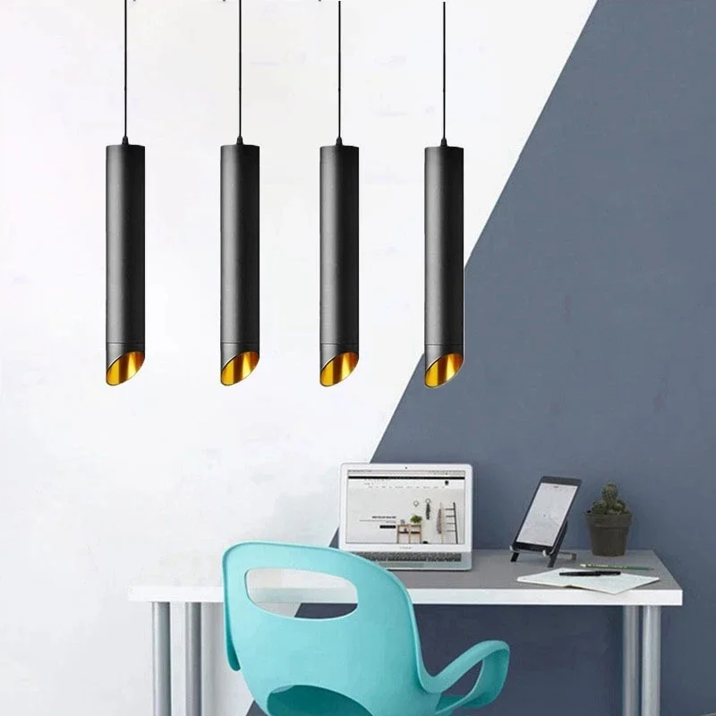 Modern Minimalism Long Tube LED Pendant Lights IP52 Hanging Kitchen Light White Black Home Dining Room Lighting Lights