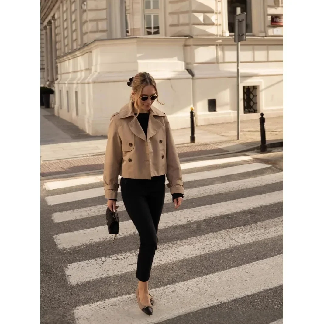 

spring New Fashion Simple Versatile Casual Short Style Jacket Coat Women's Outerwear Compact Design No-Pocket Regular Fit Jacket