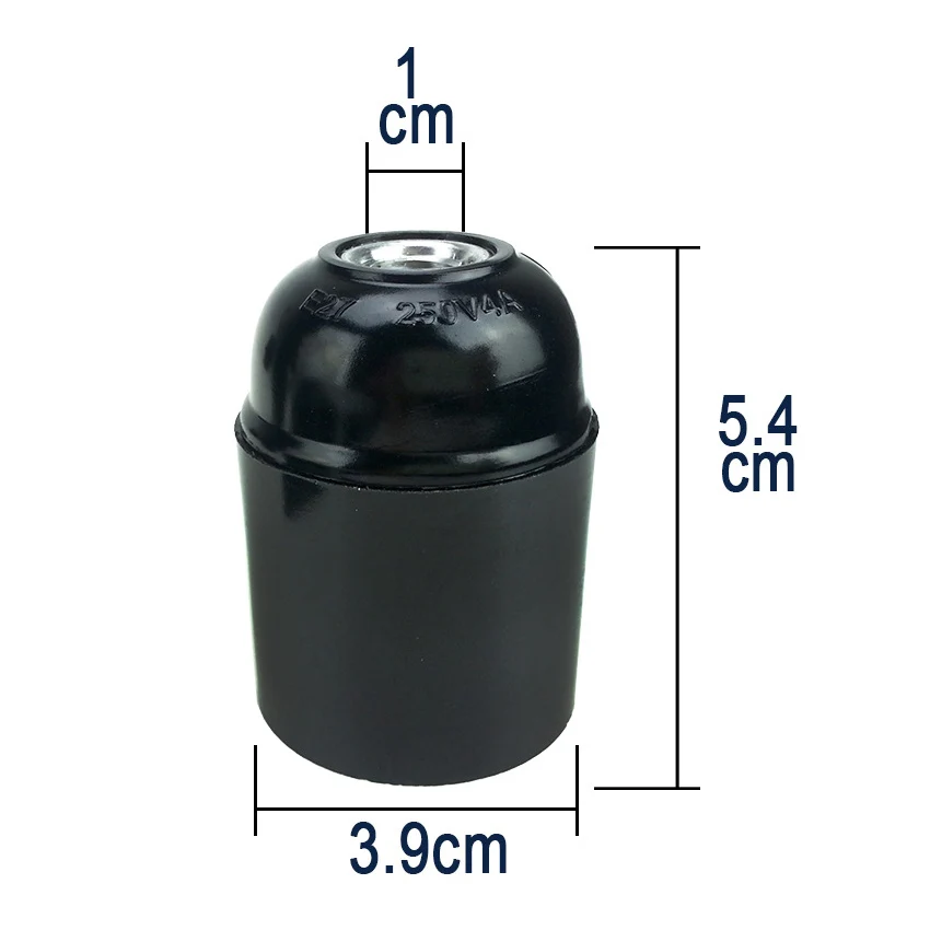 Black E27 Self-locking Bakelite Lamp Holder E14 Aluminum Cap Screw LED Light Head Socket Floor Desktop Light Bulb Base 4A 250V