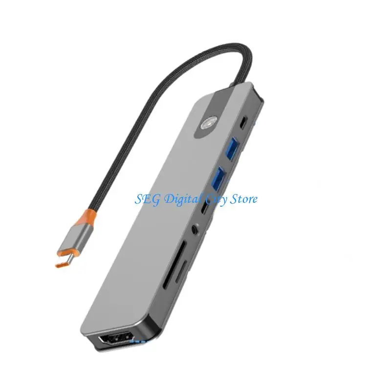 U75B 8/7/6/5 in 1 USB C to HDTV Adapter USB3.0 PD100W Splitter Docking Station for PC