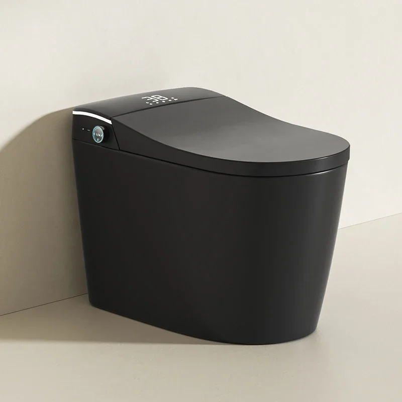 New Design Warm Ceramic Automatic Toilet,Electronic Control Smart Toilet,Black Smart Toilet