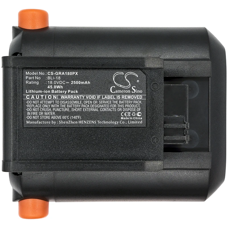 

Сменная батарея CS для аккумуляторного кустореза Gardena EasyCut Li-18/50, телескопического аккумуляторного кустореза, артикул: BLi-18, 2500 мАч / 45 Вт·ч