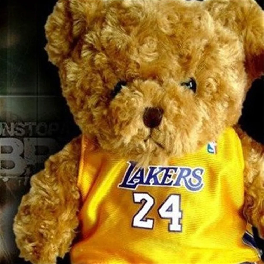 25 سنتيمتر لطيف الدب ألعاب من نسيج مخملي يرتدي ملابس كرة السلة دمية دب محشوة دمية على شكل حيوان الإبداعية جمع الهدايا لمحبي كرة السلة #3