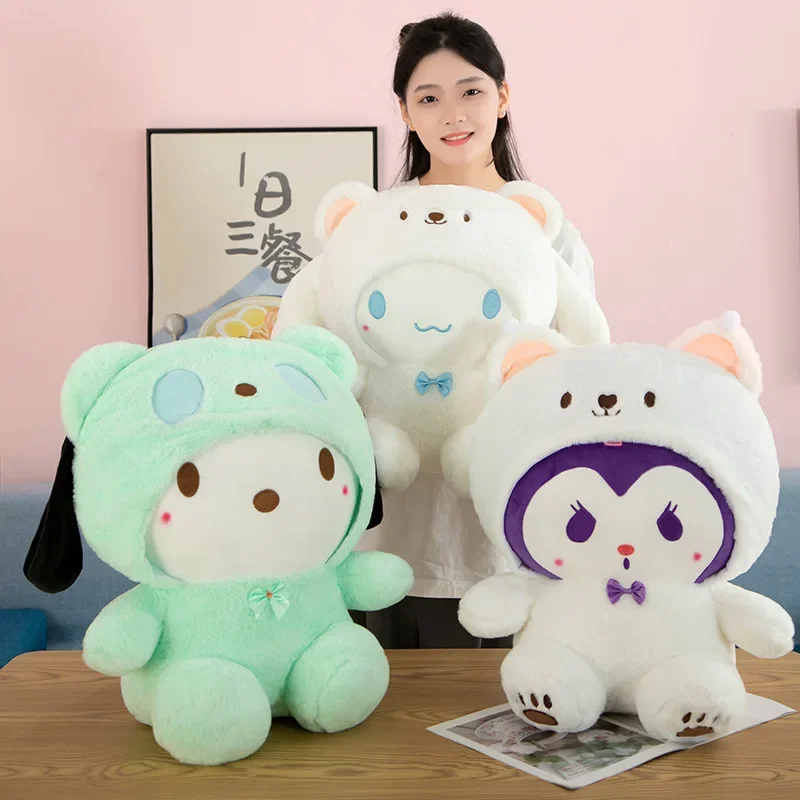 

Kawaii Sanrio Big Huge Peluches Decor Kuromi Cinnamoroll Pochacco Anime Plush Toy Polar Bear Doll Ragdoll Pillow Plushie Gift