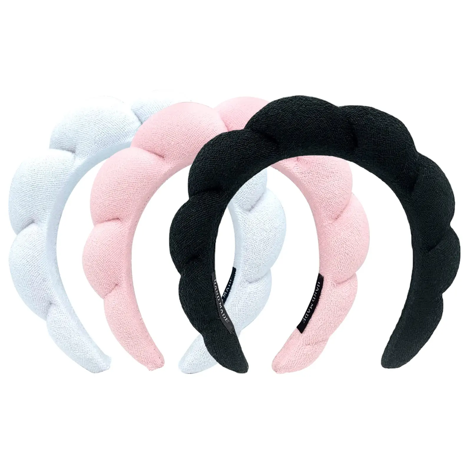 Spa Headband for Women Sponge & Terry Towel Cloth Fabric Head Band for Skincare, Face Washing, Makeup Removal, Shower