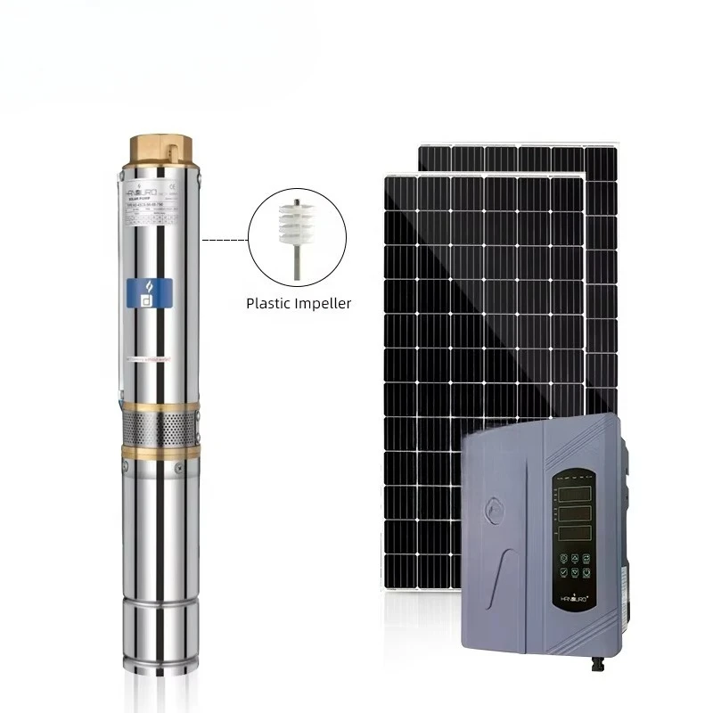 4 بوصة مضخة مياه تعمل بالطاقة الشمسية مضخة الآبار مضخة نافورة شمسية الري بدون لوحة طاقة شمسية التيار المتناوب/تيار مستمر 6 م 3 / ساعة 135 م 110 فولت 2.0 حصان