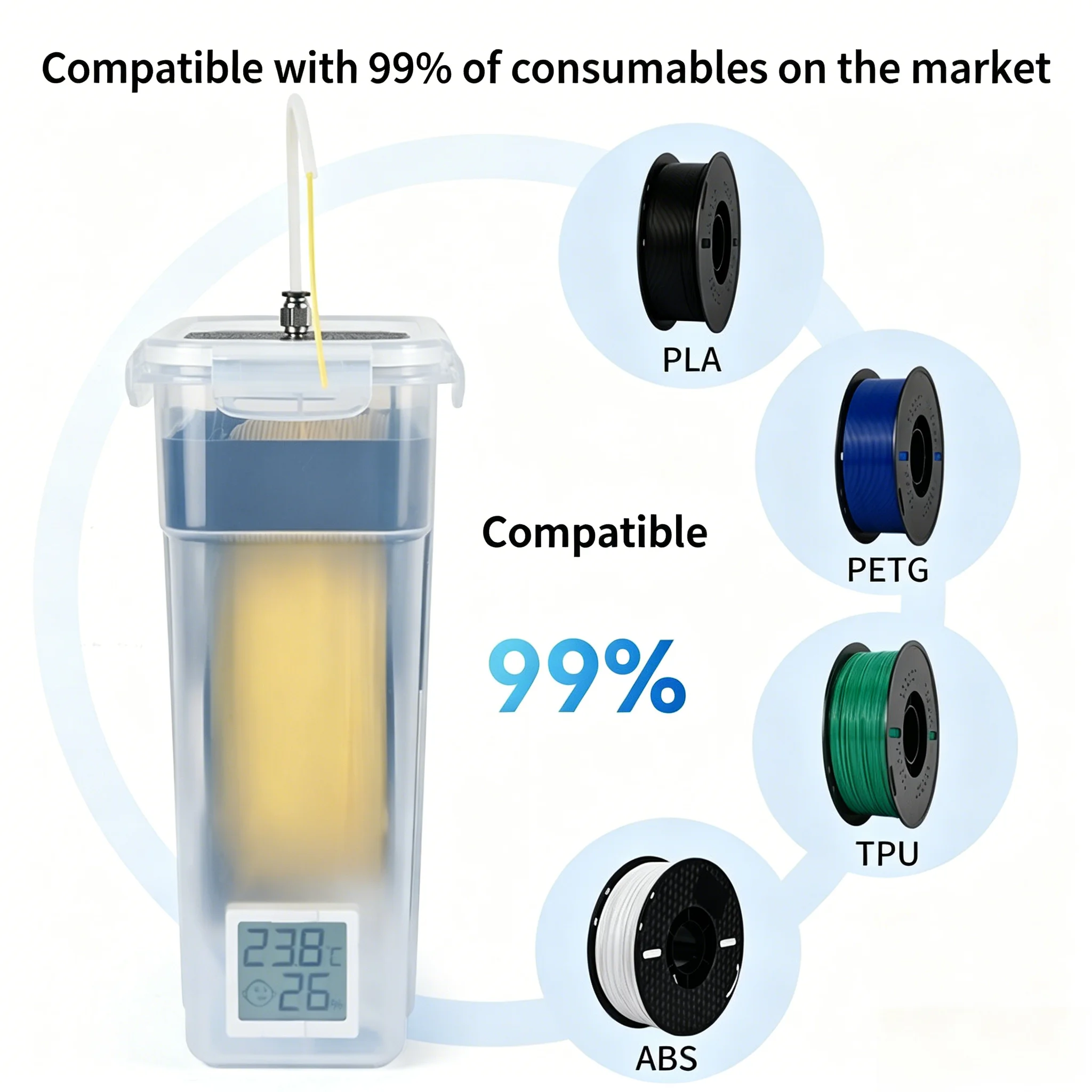 

Upgraded 3D Printer Filament Dry Box Moisture Lock Sealed Storage Box Dustproof Waterproof for PLA TPU ABS PETG Filament
