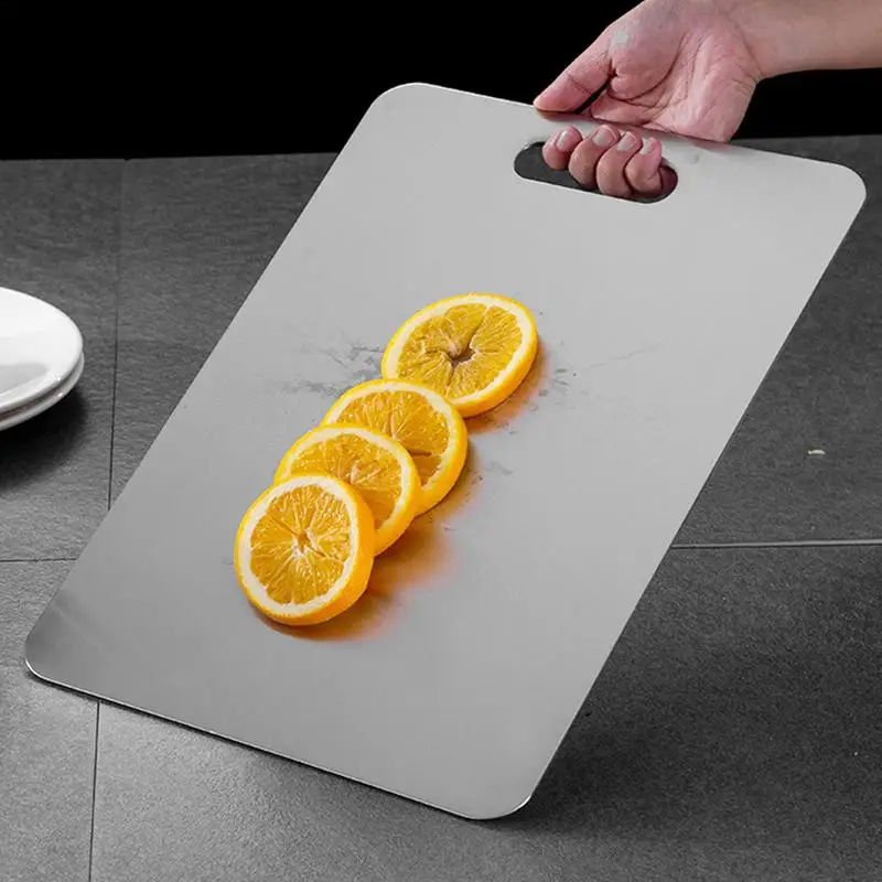 Aço inoxidável Double Thick Titanium Cutting Board, Cozinha em casa Cozinhar, Acampamento ao ar livre, Caminhadas, Mochila