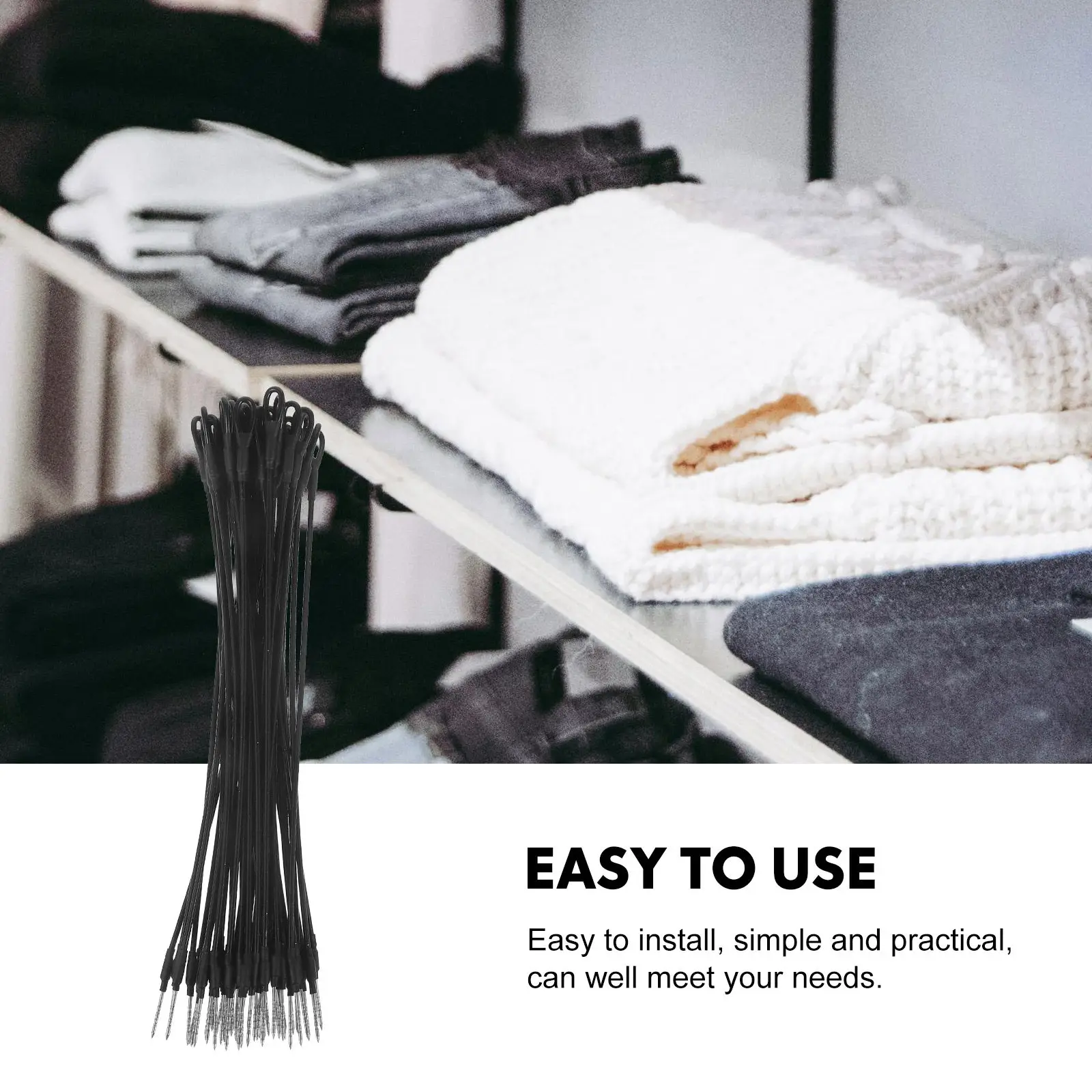50Pcs Retail Tag Fastener String Anti-Theft Steel Wire Cord for Clothing Boutiques Shoes Hats Goods Price Tag Security view 5