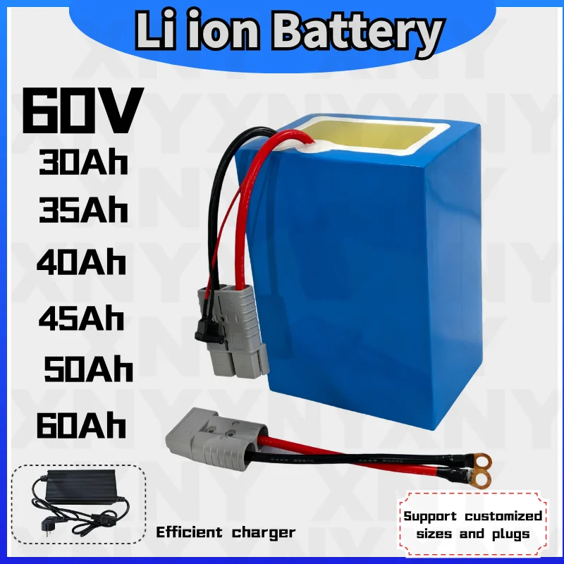 

60V 3000W High Power Lithium Battery Pack with BMS for Two Three Wheelers Rechargeable Golf Cart 10Ah-50Ah Options