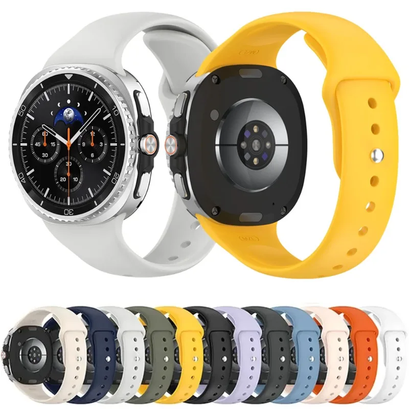Weiches Silikonarmband ohne Lücken für Samsung Galaxy Watch 8 40/44 mm, sportliches, bequemes Armband, Galaxy Watch 8 Classic 46 mm