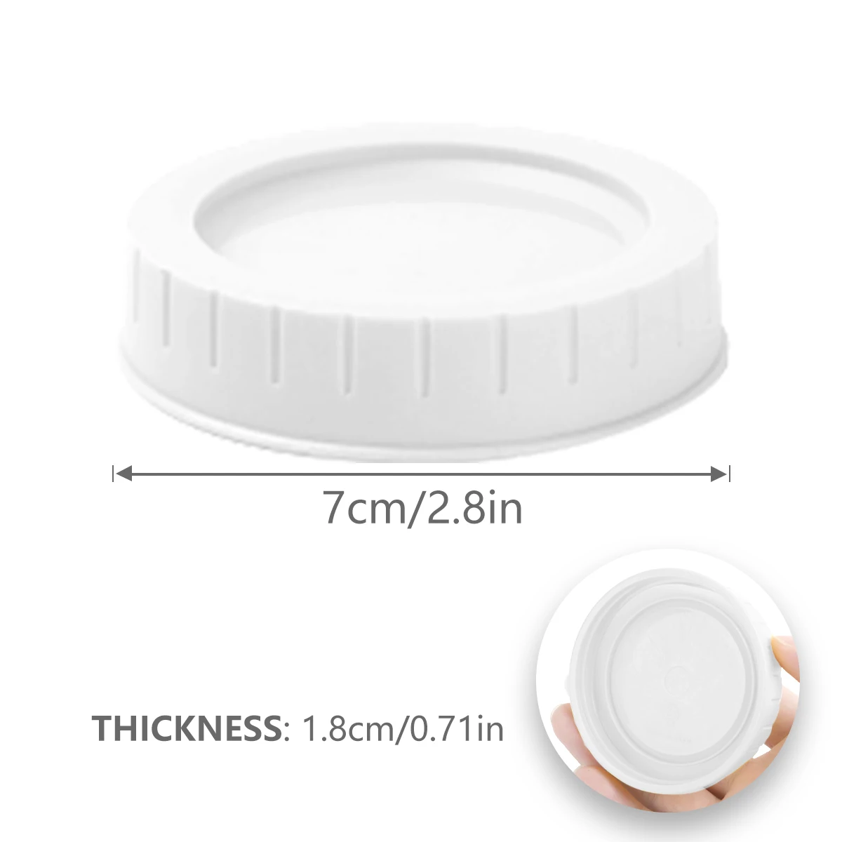 20 Pcs Mason Jar Lids Food-Grade Plastic Mason Jar Caps Reusable Leak Proof Replacement Canning Jars Lids Fit Regular Mouth 70mm