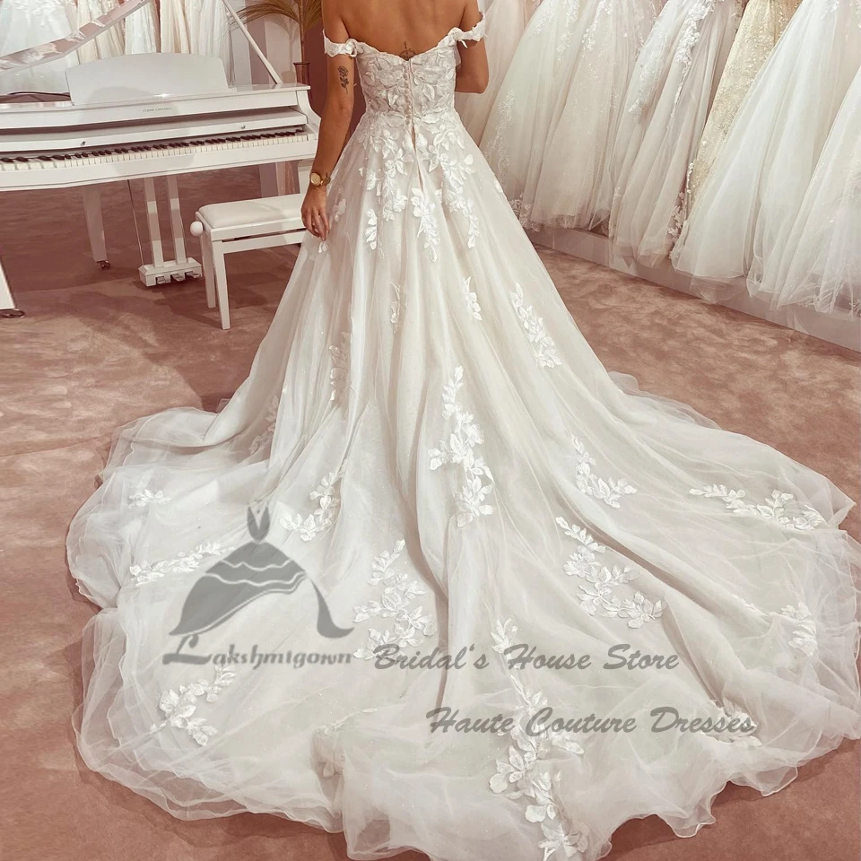 Lakshmigown Blumenmuster Prinzessin Spitze Brautkleid Schulterfrei 2026 Vestidos de Novia Boho Hochzeitskleider Maßanfertigung – Detail 3