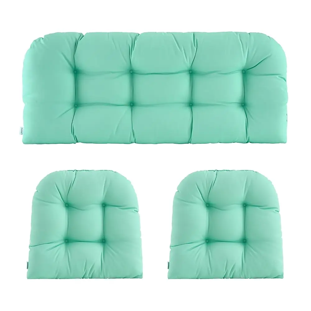 

Wicker Chair Cushions Of 3 Pieces Waterproof Tufted Outdoor Seat Cushions For Patio Furniture Sofa Settee Couch,1 Loveseat And