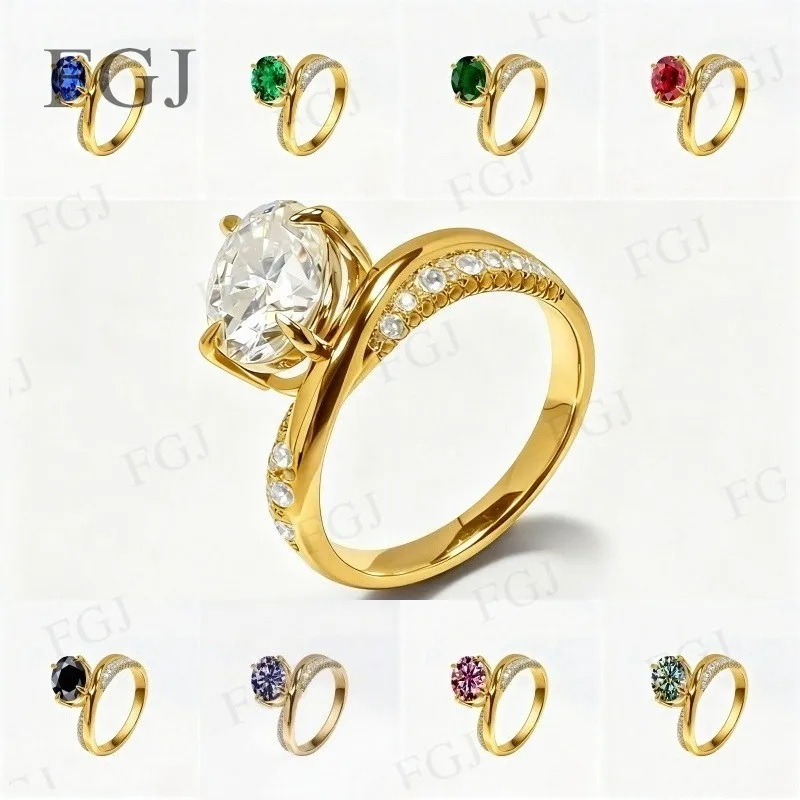 

Овальные кольца из стерлингового серебра 925 пробы 2CT 7x9 мм, кольца с муассанитным лабораторным драгоценным камнем, белое/розовое/желтое золото, ювелирные изделия, свадебные подарки для женщин