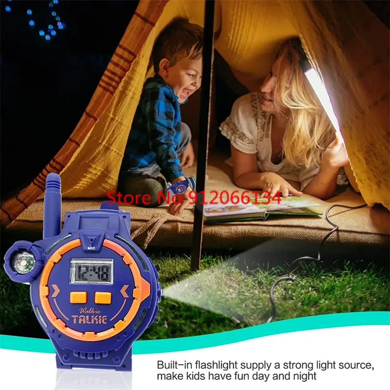 Walkie-talkie de juguete para niños, intercomunicador multifuncional, llamada inalámbrica remota, reloj de iluminación, interacción al aire libre