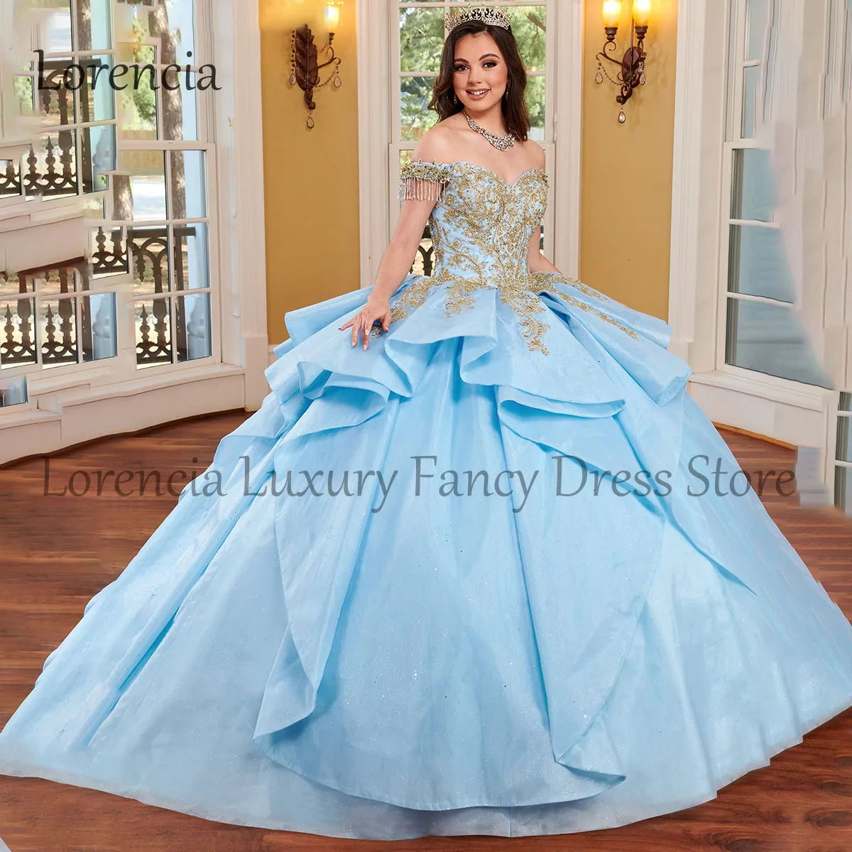 Mexican 2024 Quinceanera Dress Ball Gown 3D Flowers Bow Applique Beaded With Cape Sweet 15 16 Formal Vestidos De 15 Años