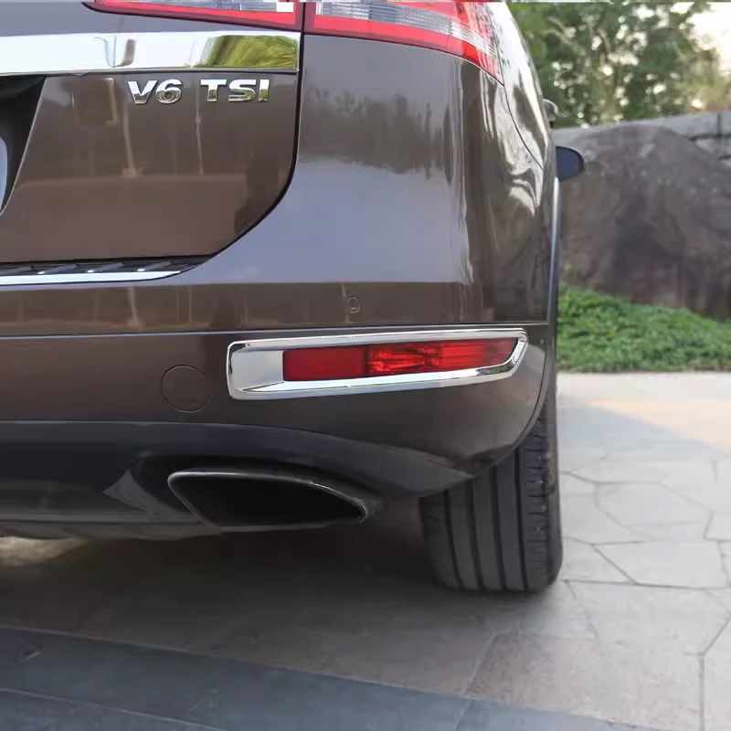 Стайлинг автомобиля, хромированная задняя противотуманная фара из АБС-пластика, обшивка, подходит для Touareg 2011-2015, декоративная наклейка, защита, внешний аксессуар