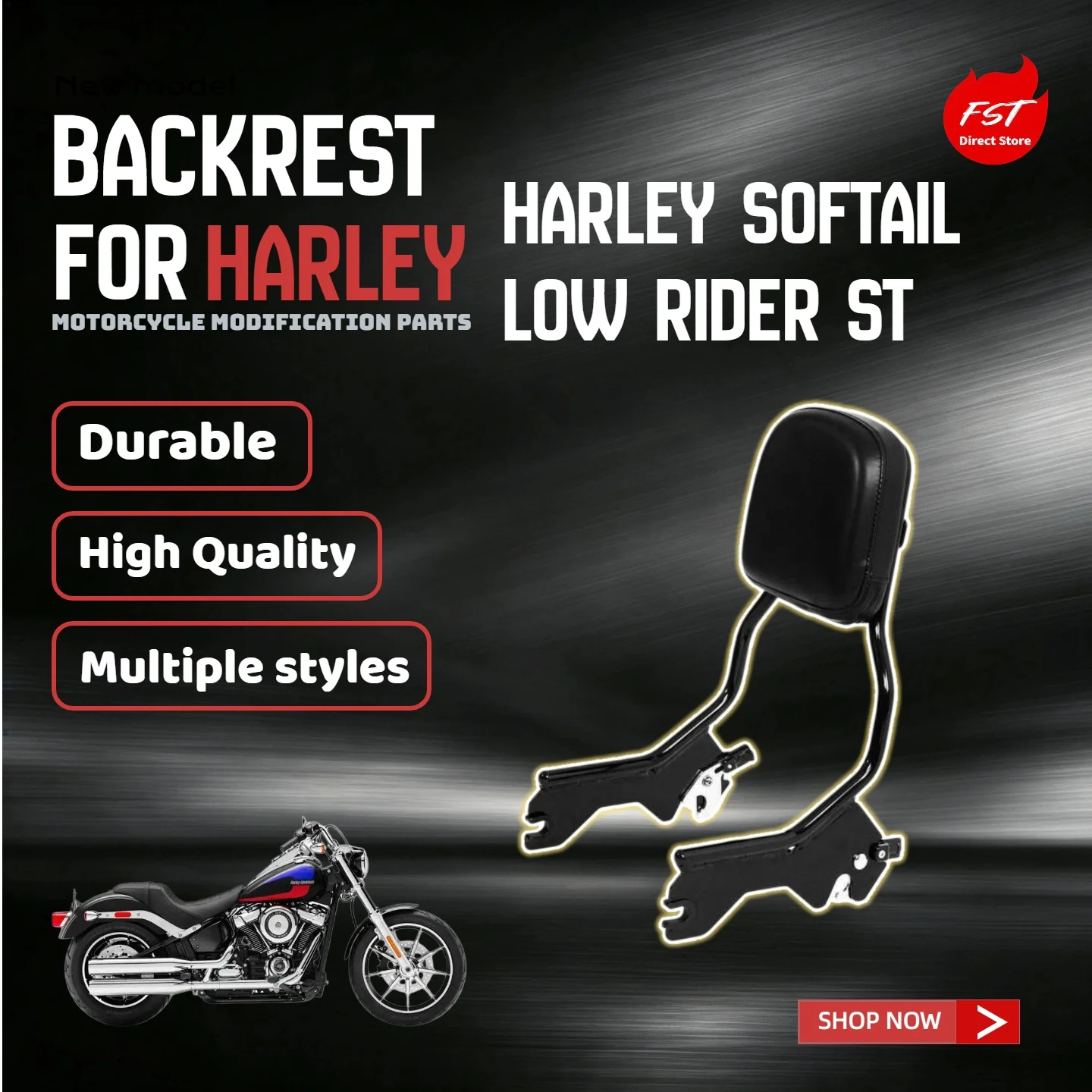 For Harley Softail Low Rider ST 2018-2023 Quick Detach Passenger Backrest Motorcycle Modification Accessories