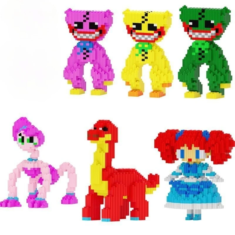 

Red Dinosaur Cat Nap Dog Day Catnat Figure Micro Building Block Figures Assembly Puzzle Toys Kids Birthday Gift Desktop Decor