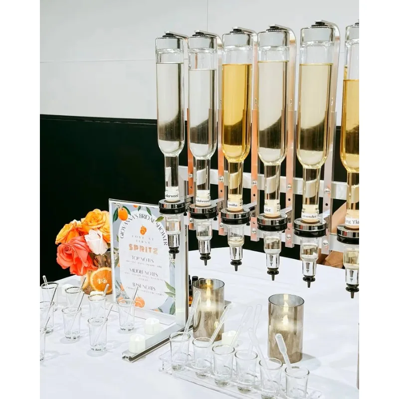 12pcs 375ml Bulk Perfume Bar Dispenser Display Stable Bar Stand Glass Perfume Bar Dispenser For Wedding Decorations