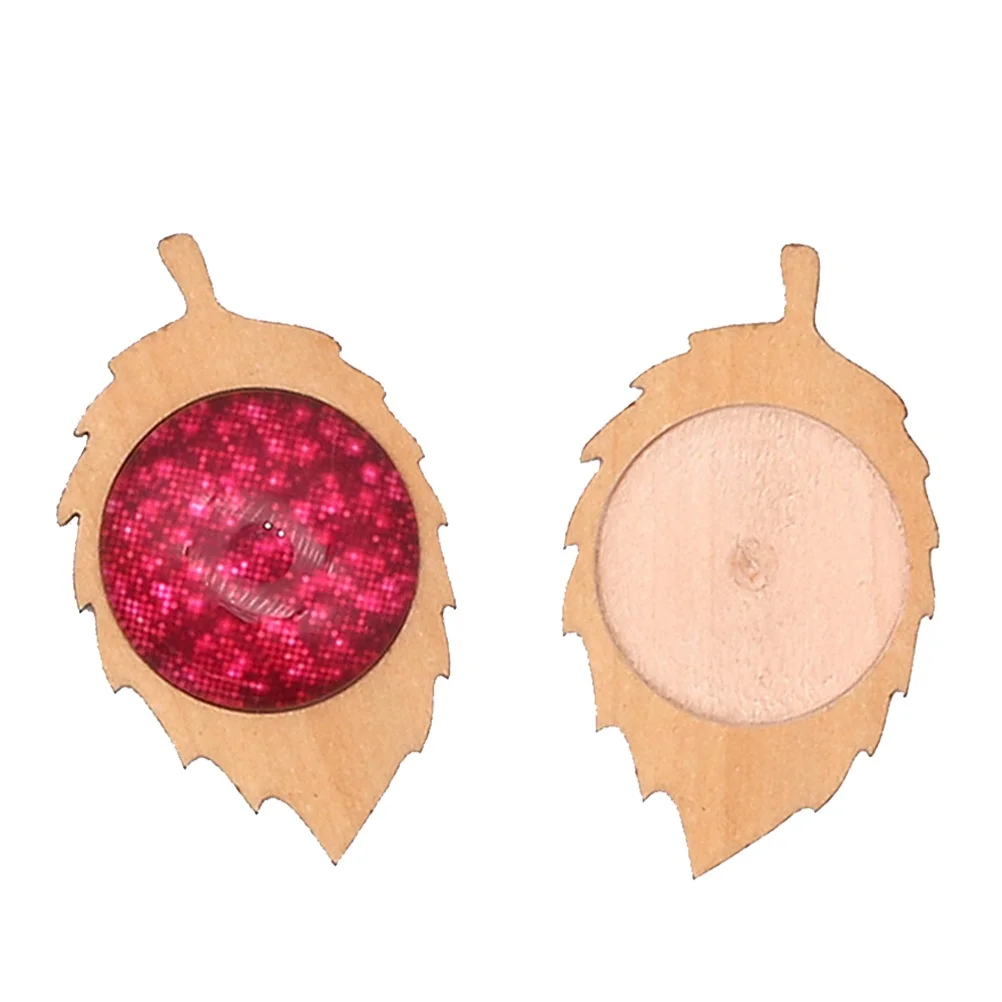 

30 Pcs Gem Wood Bottom Pendant Trays for Crafting Jewelry Making Necklaces Keychains Durable Elegant Accessories Gifts
