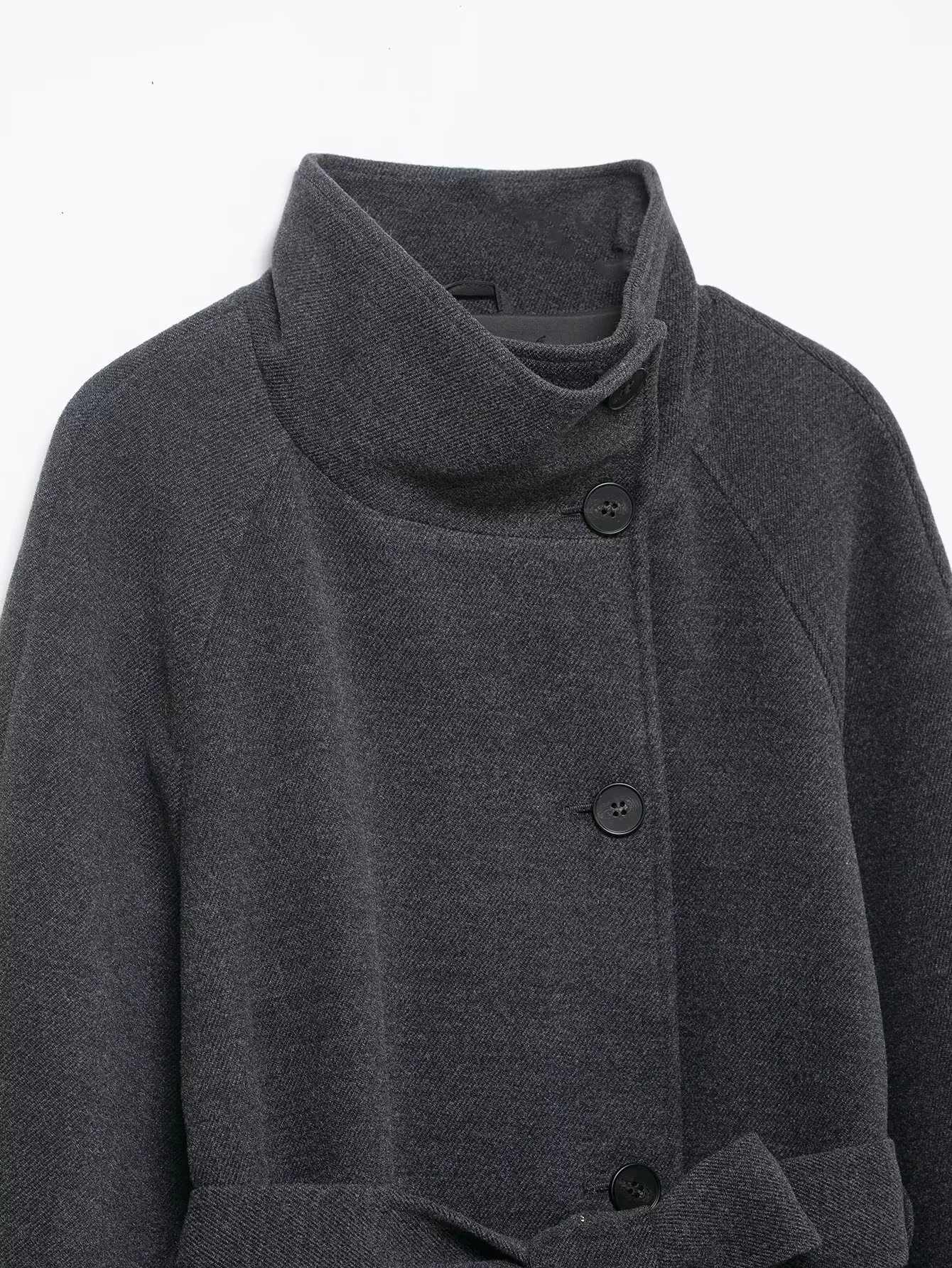 2025 Autunno Nuove donne Casual Alla moda Semplice High-End Colletto alla coreana Manica lunga Allentato Cappotto abbottonato con cintura