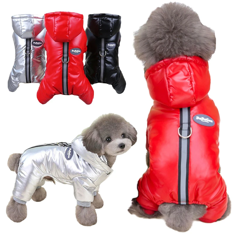 Small Dogs Warm Jumpsuit Thicken Winter Pet Jacket Coat Waterproof Puppy Chihuahua Clothes Poodle Maltese Bulldog Overalls