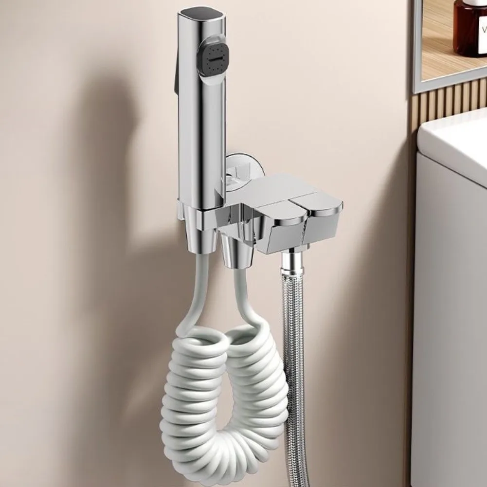 1 قطعة باليد المنزلية المرحاض بندقية رذاذ ارتفاع ضغط غسل المزدوج منفذ صمام زاوية للحمام بيديه للحمام دش رئيس