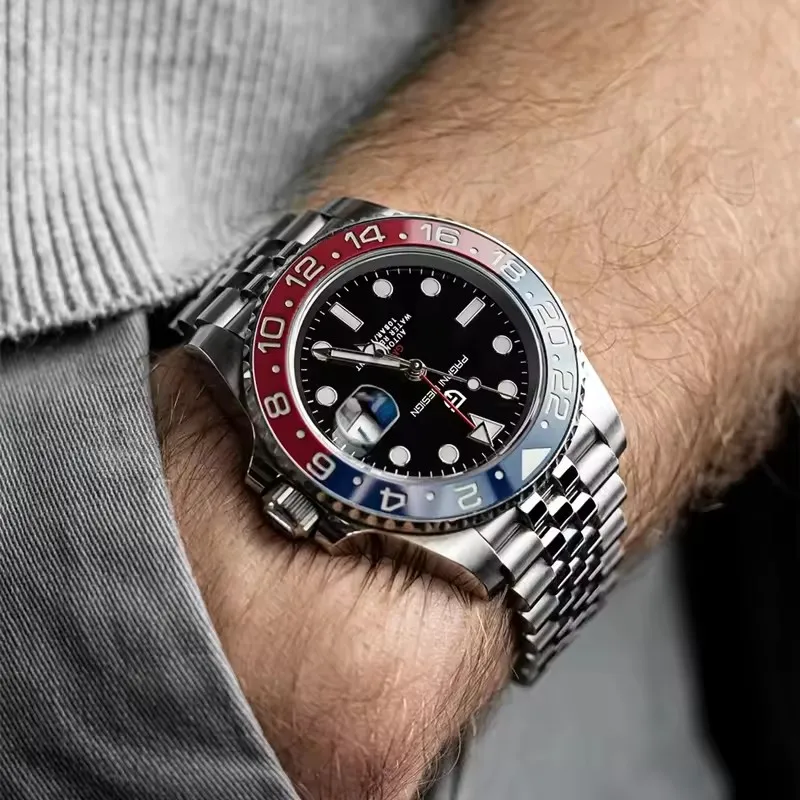 PAGANI DESIGN GMT Watch Sapphire Automatic Mechanical 40MM Stainless Steel Watch thumbnail 5
