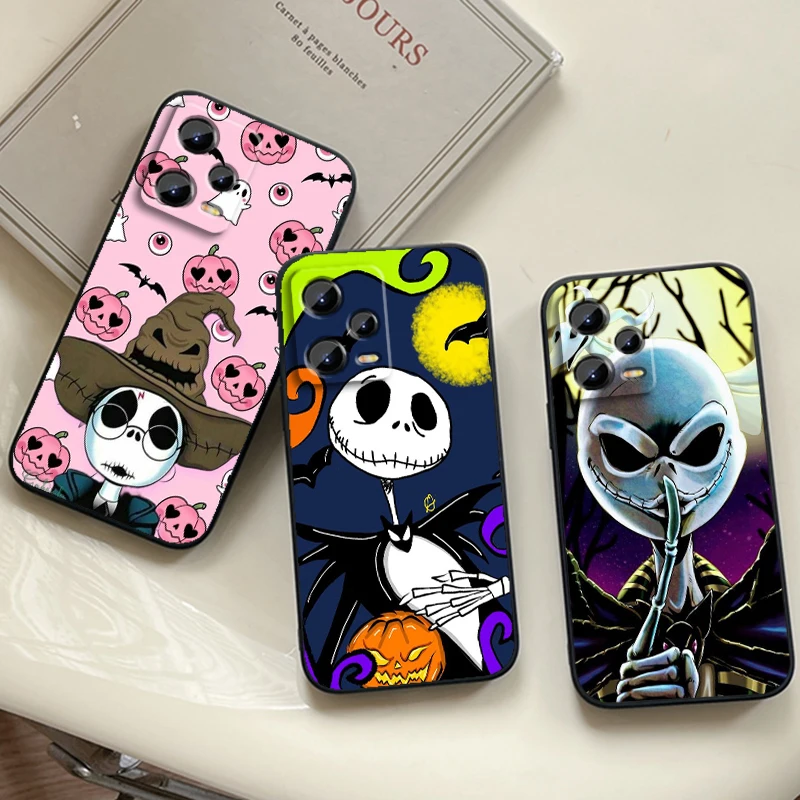 

Disney Jack Skellington Anime For Xiaomi Redmi Note 13 12R 12 12S Turbo 11 11T 11S 10 10S Pro Plus 5G Black Cover Phone Case