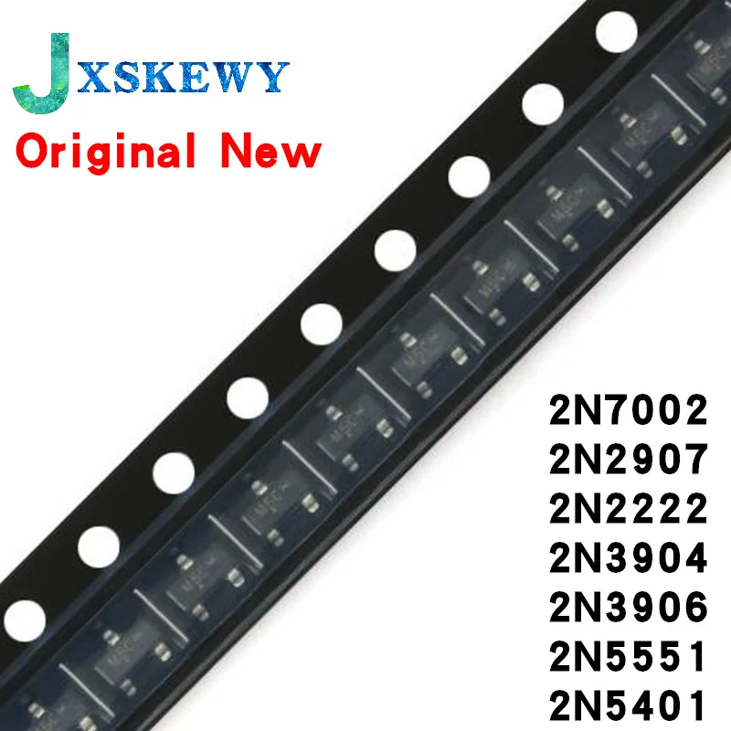 100PCS 2N7002LT1G 2N7002 SOT SOT-23 SMD 702 MMBT2907A 2F 2N2222 1P 2N3904 1AM 2N3906 2A 2N5551 G1 2N5401 2L MMBT2222A MMBT5551